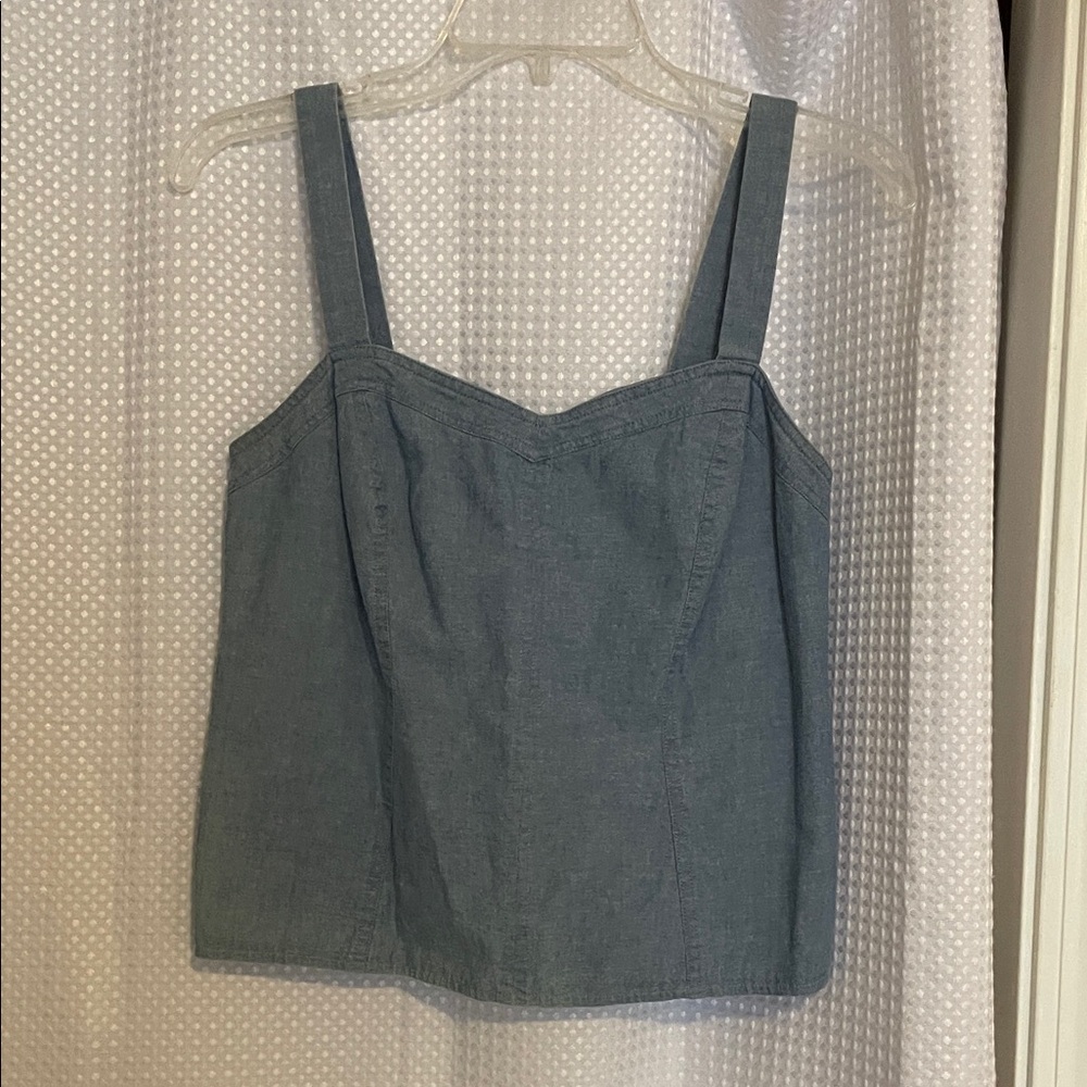 LOFT Slate Blue Denim chambray top